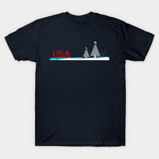 Family Snow and ski in USA T-Shirt by ArtDesignDE